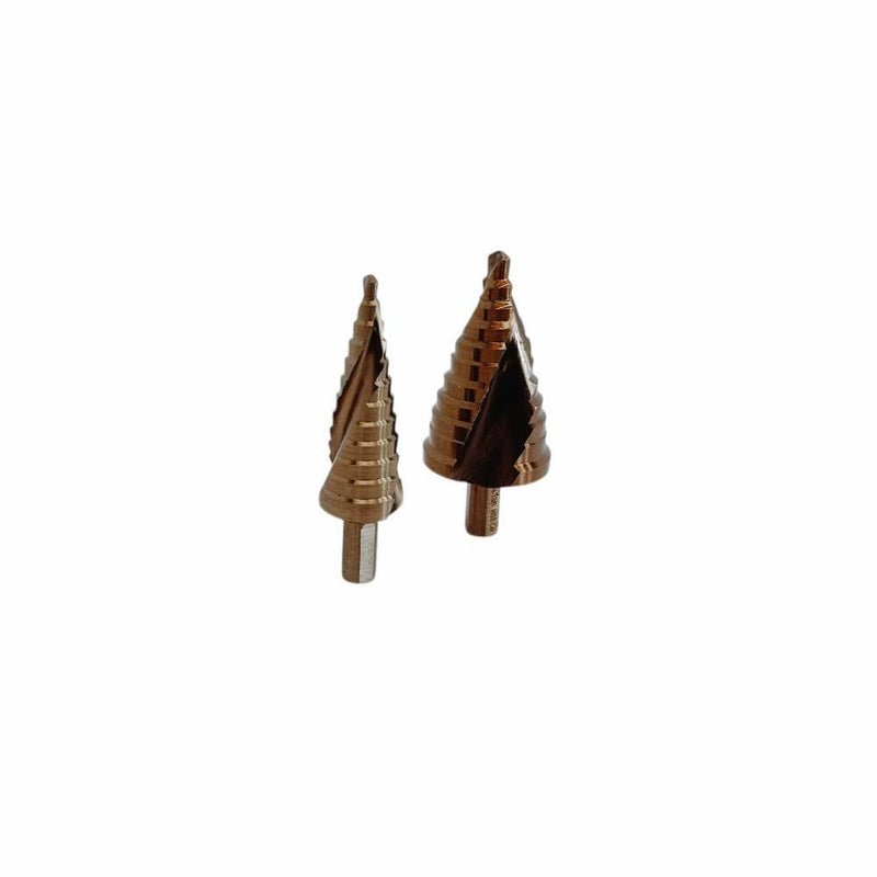 Cobalt Step Drill Bit Set, 3/8" Shaft 12-11 Hole Spiral Fulte Drill Design