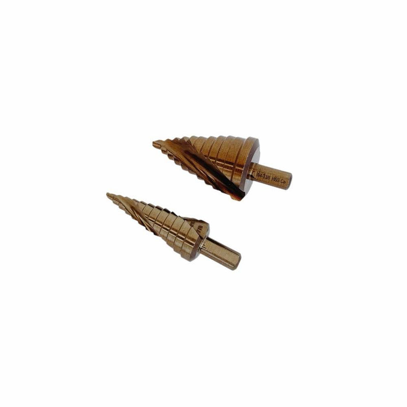 Cobalt Step Drill Bit Set, 3/8" Shaft 12-11 Hole Spiral Fulte Drill Design