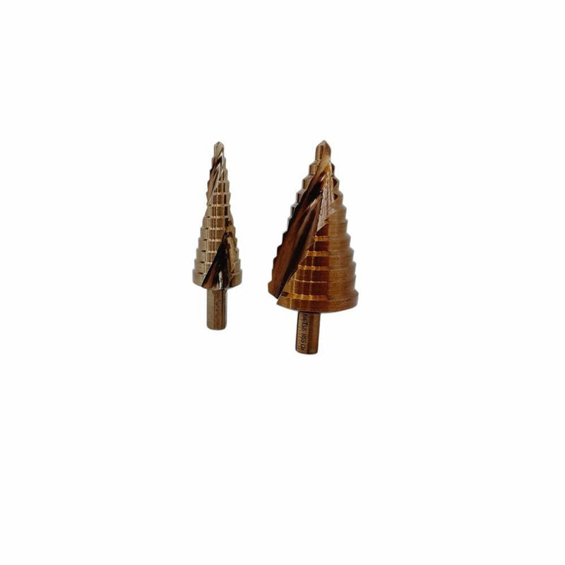 Cobalt Step Drill Bit Set, 3/8" Shaft 12-11 Hole Spiral Fulte Drill Design