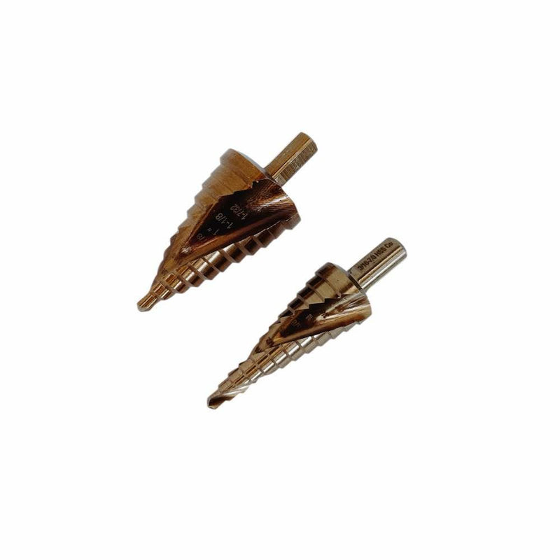 Cobalt Step Drill Bit Set, 3/8" Shaft 12-11 Hole Spiral Fulte Drill Design