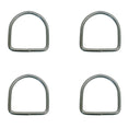 4 Pc Marine Mil Spec Stainless Steel 1/4" D-Ring Welded, 48mm Height 500 Lbs WLL