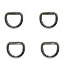 4 Pc Marine Stainless Steel 1/8" D-Ring Welded, 12mm Height 100 Lbs WLL Mil Spec
