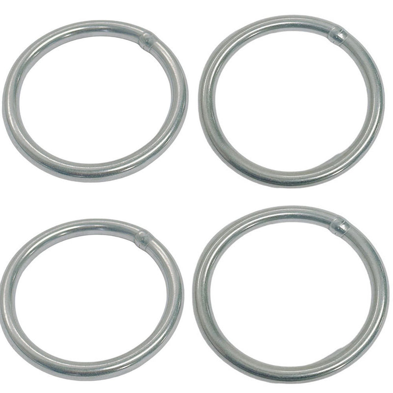 4 Pc 300 Lb WLL Mil Spec Stainless Steel Round Ring Link Connect 3/16" x 1-9/16"