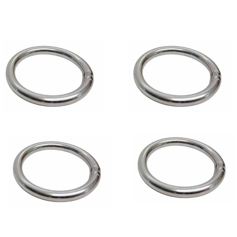 4 Pc 750 Lb WLL Mil Spec Stainless Steel Round Ring Link Connect 5/16" x 1-9/16