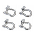 4 Pcs Stainless Steel T316 5/8" Screw Pin Anchor Shackle 4,000 Lbs WLL Mil Spec