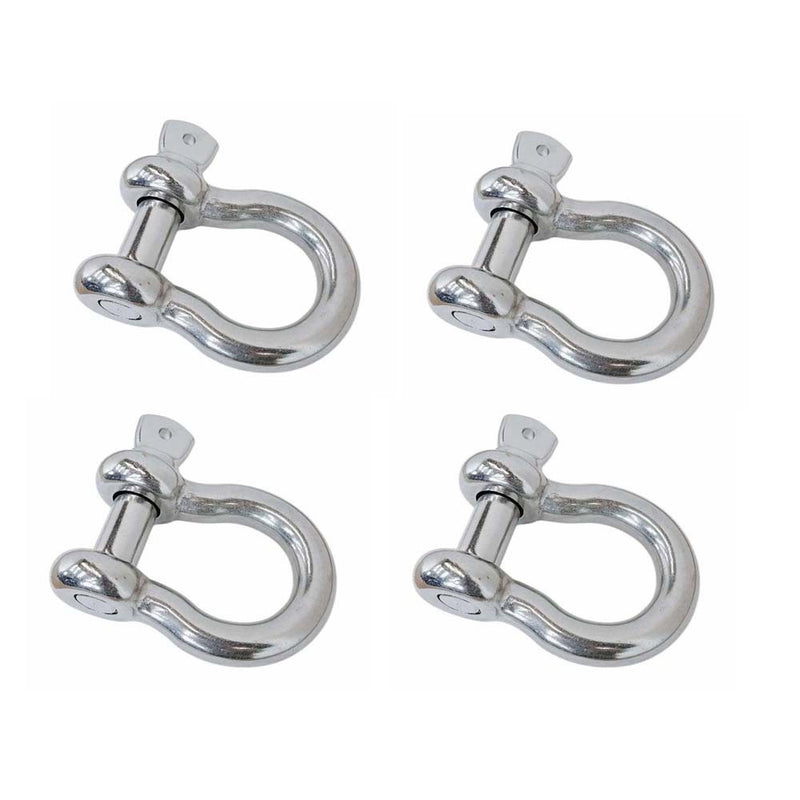 4 Pcs Stainless Steel T316 5/8" Screw Pin Anchor Shackle 4,000 Lbs WLL Mil Spec
