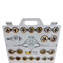 Titanium Coated SAE Standard Tap Die 45Pc Set Coarse Threads Stock Handle Wrench