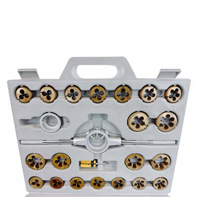 Titanium Coated SAE Standard Tap Die 45Pc Set Coarse Threads Stock Handle Wrench