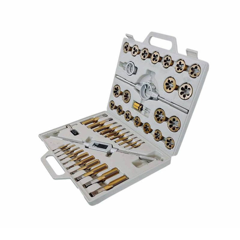 Titanium Coated METRIC Standard Tap Die 45 Pc Set Coarse Threads Handle Wrench