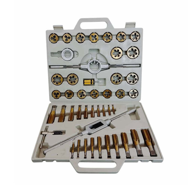 Titanium Coated METRIC Standard Tap Die 45 Pc Set Coarse Threads Handle Wrench