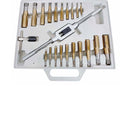 Titanium Coated METRIC Standard Tap Die 45 Pc Set Coarse Threads Handle Wrench