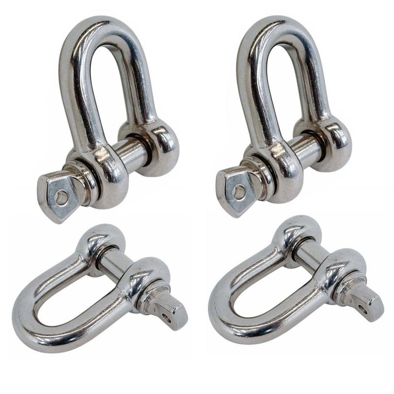 4 Pcs Forged 5/8" Screw Pin Shackle 4,000 Lb WLL Stainless Steel T316 Mil Spec