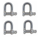 4 Pcs Forged 5/16" Screw Pin Shackle 1,300 Lb WLL Stainless Steel T316 Mil Spec