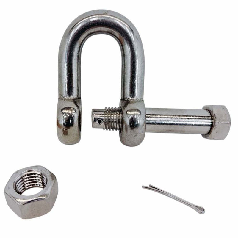 Forged 1" Bolt Pin Chain Shackle 10,000 Lbs WLL Stainless Steel T316 Mil Spec