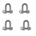 4 Pcs Forged 7/16" Bolt Pin Shackle 2,000 Lbs WLL Stainless Steel T316 Mil Spec