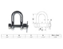 Forged 3/8" Bolt Pin Chain Shackle 1,500 Lbs WLL Stainless Steel T316 Mil Spec