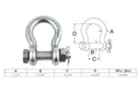 Mil Spec 1-1/4" Bolt Pin Anchor Shackle 15,000 Lbs WLL Stainless Steel T316