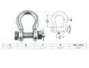 Mil Spec 7/8" Bolt Pin Anchor Shackle 8,000 Lbs WLL Stainless Steel T316