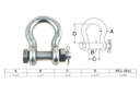 Mil Spec 7/16" Bolt Pin Anchor Shackle 2,000 Lbs WLL Stainless Steel T316