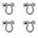 4 Pcs Mil Spec 7/16" Bolt Pin Anchor Shackle 2,000 Lbs WLL Stainless Steel T316
