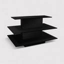 3-Tier Rectangular Waterfall Display Table – 60”W x 42”D x 39”H Black Retail Merchandising Table for Store, Boutique & Showroom Floor Display