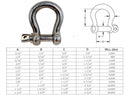 Mil Spec Stainless Steel T316 Forged Loaded Rate Screw Pin Anchor Shackle