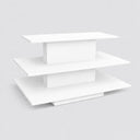3-Tier Rectangular Waterfall Display Table – 60”W x 42”D x 39”H White Retail Merchandising Table for Store, Boutique & Showroom Floor Display