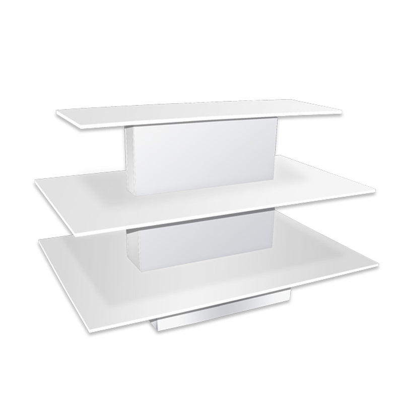 White 3 Tier Rectangle Display Table 60" Wide x 42" Deep x 39" High