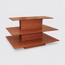 3-Tier Rectangular Waterfall Display Table – 60”W x 42”D x 39”H Cherry Retail Merchandising Table for Store, Boutique & Showroom Floor Display