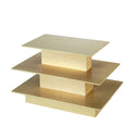 3-Tier Rectangular Waterfall Display Table – 60”W x 42”D x 39”H Maple Retail Merchandising Table for Store, Boutique & Showroom Floor Display