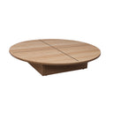 30” Diameter Round Turning Glass Revolving Base Riser, Maple Rotating Display Platform for Retail Store, Showroom & Mannequin Display