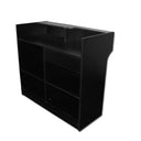 4 ft Black Ledge Top Cash Register Stand, 48"L x 22"D x 42"H Retail Checkout Counter with Front Slatwall Display Panel