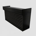 6 ft Black Ledge Top Retail Counter with Front Slatwall – 70” L x 22” D x 42” H Checkout & Cash Wrap Display Stand