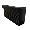 6 ft Black Ledge Top Retail Counter with Front Slatwall – 70” L x 22” D x 42” H Checkout & Cash Wrap Display Stand