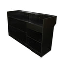 6 ft Black Ledge Top Retail Counter with Front Slatwall – 70” L x 22” D x 42” H Checkout & Cash Wrap Display Stand