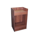 Cherry Cash Wrap Checkout Stand with Storage Shelf & Drawer 24” L x 18” D x 38” H Retail POS Counter