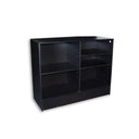 Black Flat Top Wrap Counter – 48” L x 20” D x 38” H Retail Checkout & Cash Wrap Counter