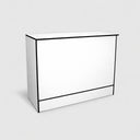 White Black Trim Flat Top Wrap Counter – 48” L x 20” D x 38” H Retail Checkout & Cash Wrap Counter