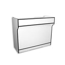 4ft Ledge Top Cash Register Stand 48"L x 22"D x 42"H - White Black Trim