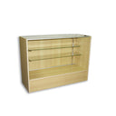 4 ft Maple Full Vision Display Showcase 48” L x 18” D x 38” H Retail Glass Display Case for Store & Countertop Displays