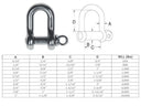 Screw Pin Chain Shackle Forged Stainless Steel T316 Mil Spec