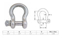4 Pcs Mil Spec 5/16" Screw Pin Anchor Shackle 1,300 Lbs WLL T316 Stainless Steel