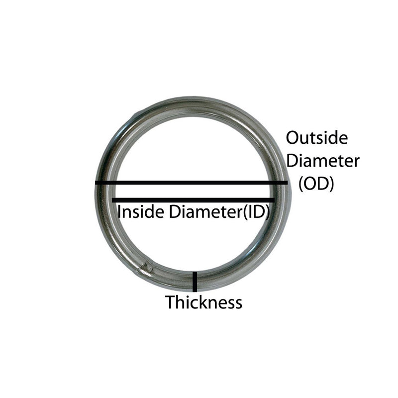 2000 Lbs WLL Marine Stainless Steel Round Ring Link Connect 1/4" x 1-3/16" Boat