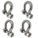 4 Pcs Mil-Spec 1/2" Bolt Pin Anchor Shackle 3,000 Lbs WLL Stainless Steel T316