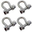 4 Pcs Mil-Spec 7/16" Bolt Pin Anchor Shackle 2,000 Lbs WLL Stainless Steel T316