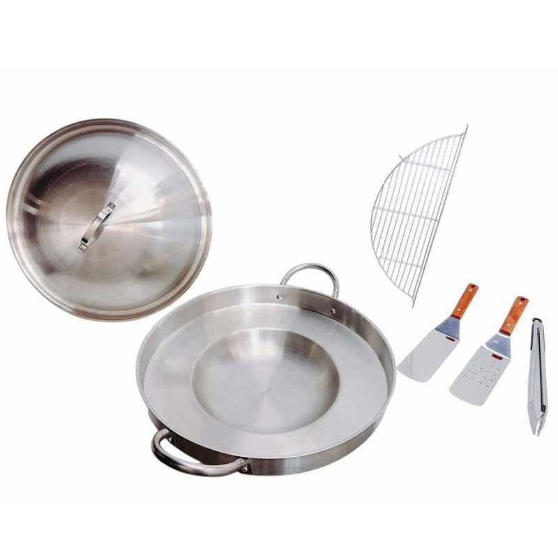 Stainless Steel 20" Concave Down Comal Set, Concave Comal para Tacos Set