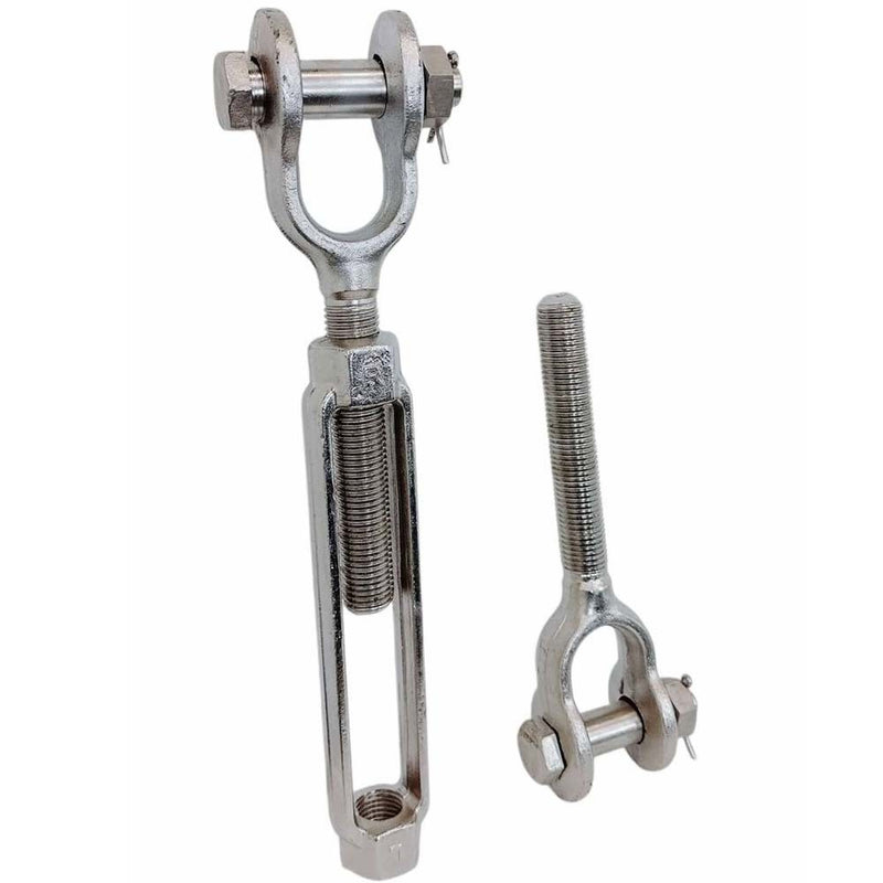 Mil Spec 1-1/4" x 12" Jaw Jaw Turnbuckle 12,500 Lbs WLL Stainless Steel T316