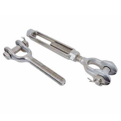 Mil Spec 1" x 12" Jaw Jaw Turnbuckle 8,000 Lbs WLL Stainless Steel T316