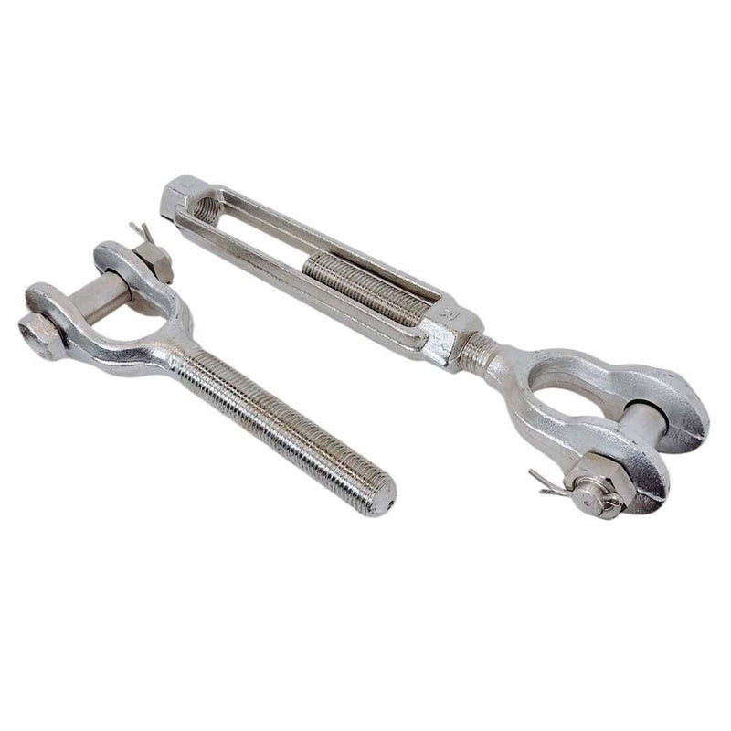 Mil Spec 1" x 12" Jaw Jaw Turnbuckle 8,000 Lbs WLL Stainless Steel T316