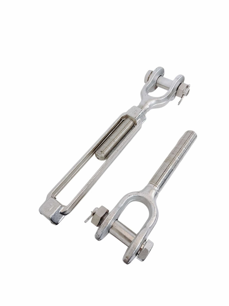 Mil Spec 1" x 12" Jaw Jaw Turnbuckle 8,000 Lbs WLL Stainless Steel T316